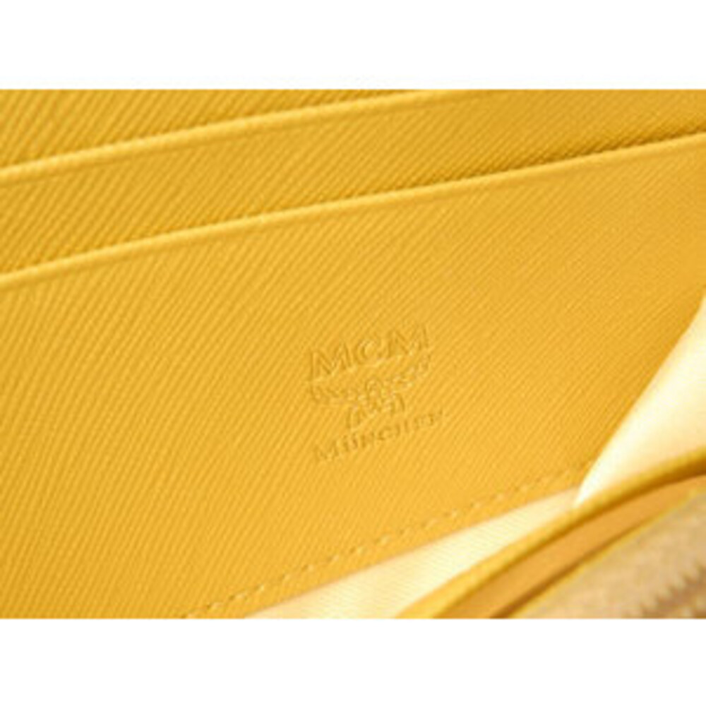 Mcm Yellow Zip Around Long Wallet Python Studs - image 3
